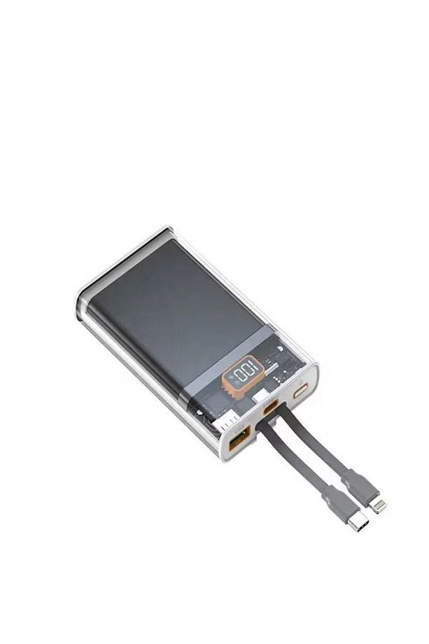Pw50 Lcd 22.5w Type-c & Lightning Kablolu Hızlı Iphone Şarj Aleti - 10,000mah Taşınabilir Powerbank - 8
