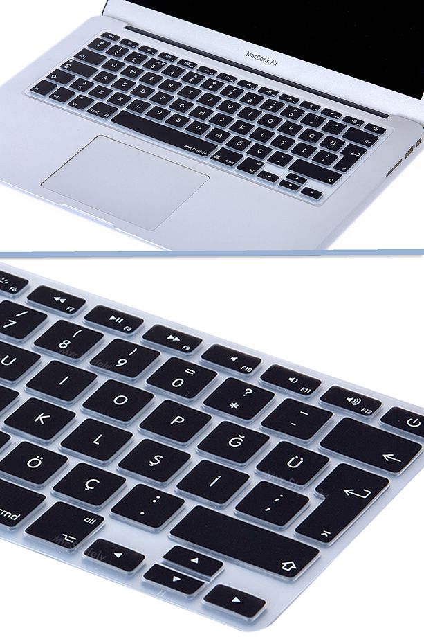 Macbook Kılıf Air Pro Klavye Koruyucu Türkçe Baskı (ESKİ USB'Lİ MODEL 2008-2017) A1466 A1502 Uyumlu - 5