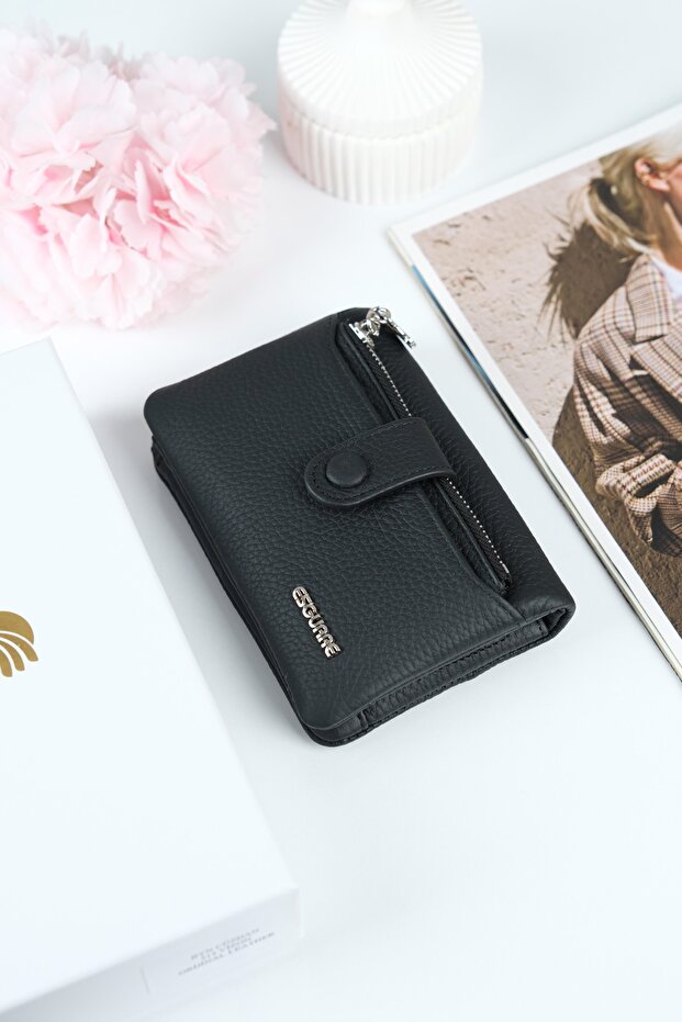 Women's Genuine Leather Design Compartment Wallet