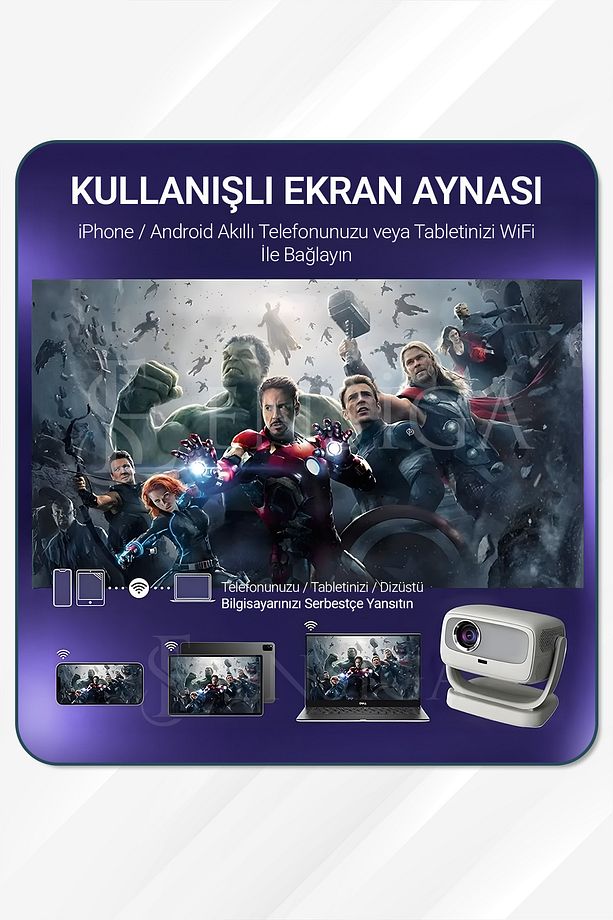 4k 5g Wifi 1080p 200lümen Projektör Ile Akıllı Taşınabilir Android Yüksek Çözünürlük - 7