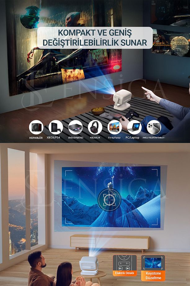 4k 5g Wifi 1080p 200lümen Projektör Ile Akıllı Taşınabilir Android Yüksek Çözünürlük - 8