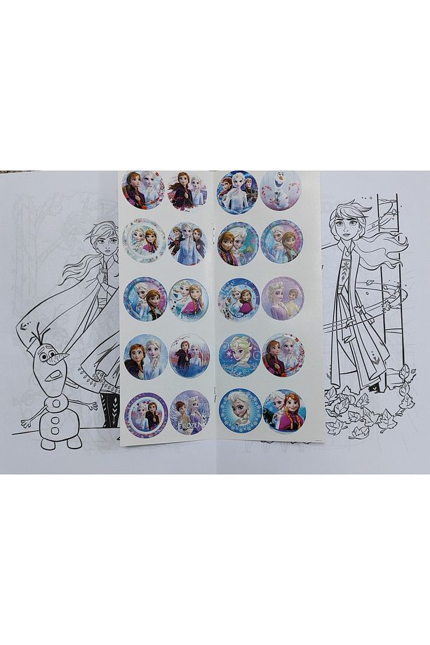 4 adet stickerli boyama kitabı (FrozenII/elsa/*capybara*/labubu figürlü) - 2