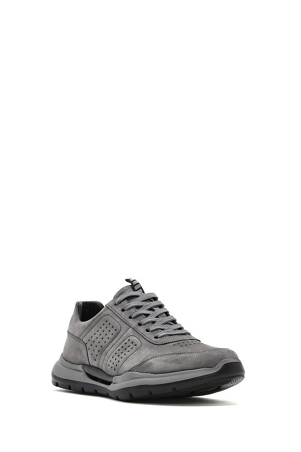 Erkek Gri Bağcıklı Nubuk Deri Sneaker 25SFD6413V3 - 6