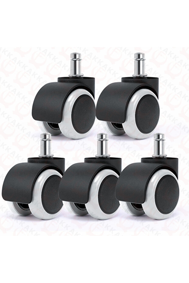 2 inch white KAK 5pcs 2 inch Universal Swivel Caster Wheels Replacement Gaming Chair Office Chair Ca