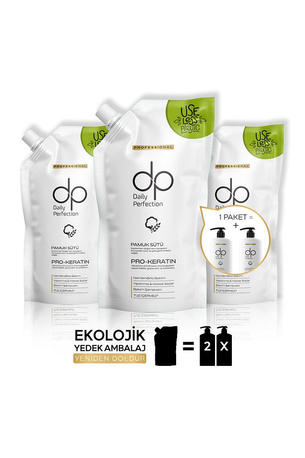 Şampuan Pamuk Sütü 800 ml X 3 Adet Yeniden Doldurulabilir Ekonomik Set - 4