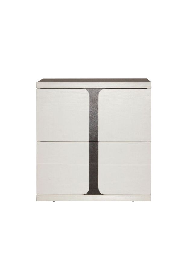 Palomeze Night Stand Multifunctional Bed Side Table - White/Black L50xW40.2xH52cm