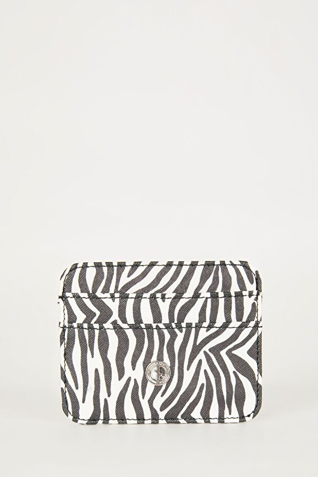 Women's Zebra Printed Faux Leather Card Holder B8165Axns