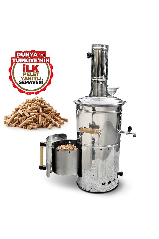İfyıl Pelet Yakıtlı Dumansız Paslanmaz Çelik 4 Litre Semaver (PELETLİ) - 1