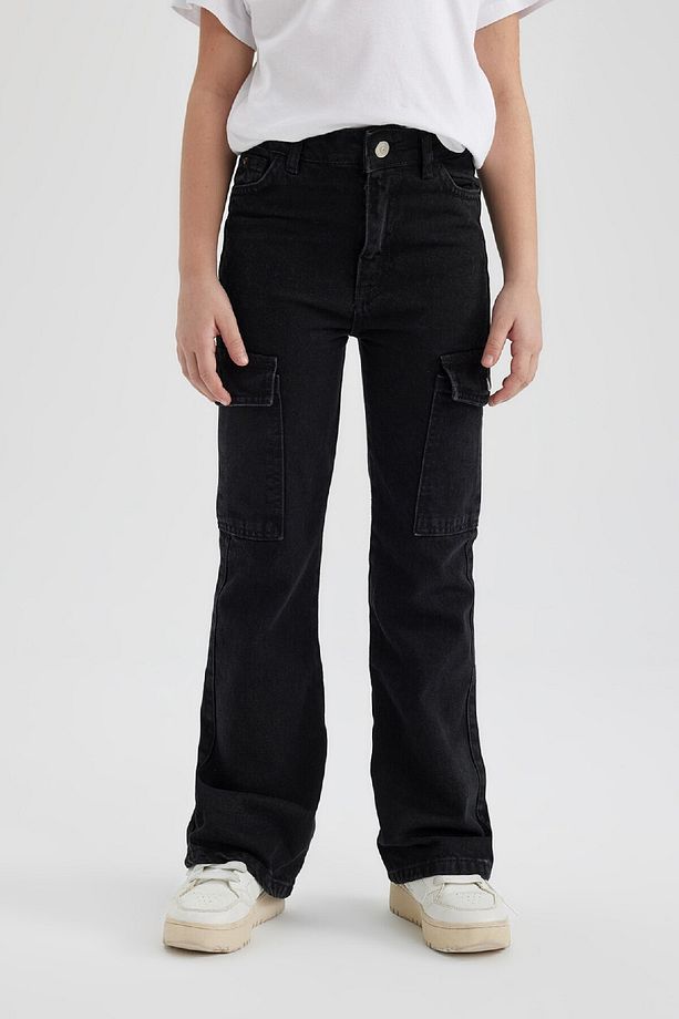 Kız Çocuk Kargo Flare Fit Ispanyol Paça Jean Pantolon C0430a824sp - 4