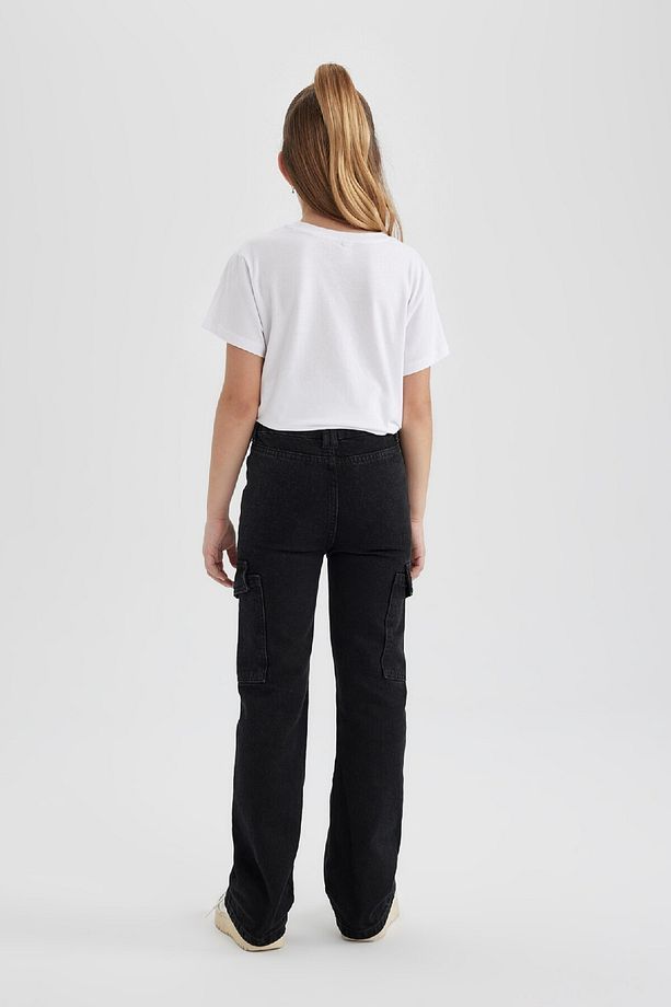 Kız Çocuk Kargo Flare Fit Ispanyol Paça Jean Pantolon C0430a824sp - 6