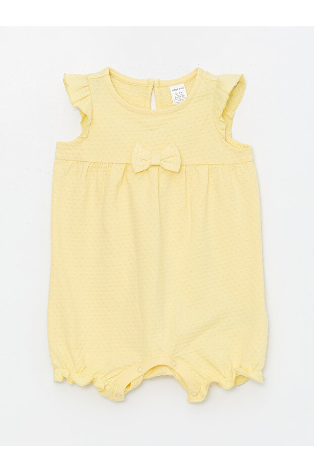 Crew Neck Short Sleeve Baby Girl Romper