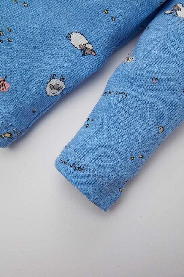 Kız Bebek Pijama Takım Desenli Fitilli Kaşkorse Uzun Kollu Üst Beli Lastikli Uzun Alt C2034a524sp - 4