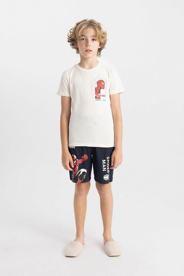 Erkek Çocuk Marvel Spiderman Pijama Takımı Kısa Kollu Üst Şort C2849a824sm - 1