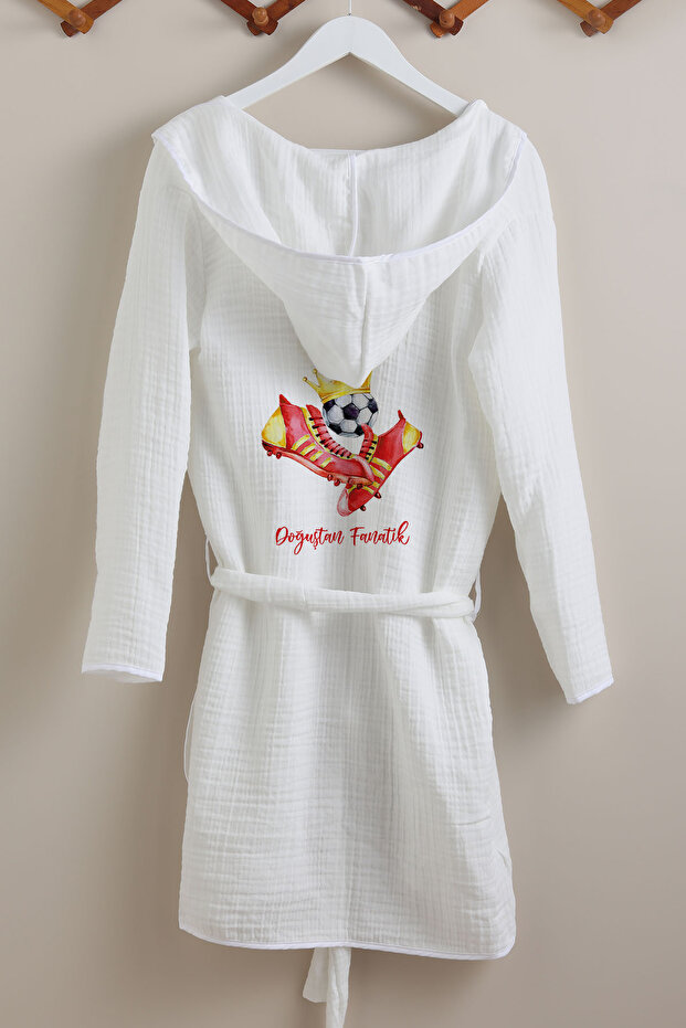 4 Layer Muslin Bathrobe - For Baby Series - Yellow Red