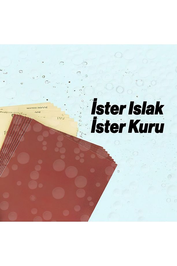 Su Zımparası 100 Adet Kağıt Far Temizle Parlat Set 3000-2500-2000-1500-1200-1000-800-600-500-400 Kum - 3