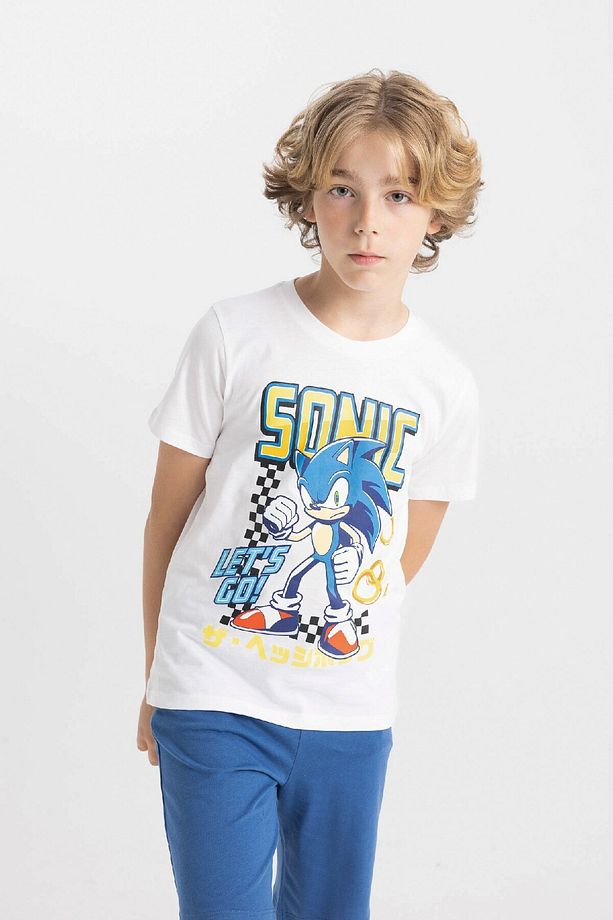 Erkek Çocuk Sonic the Hedgehog Kısa Kollu Şortlu Pijama Takımı C5508A824SM - 4
