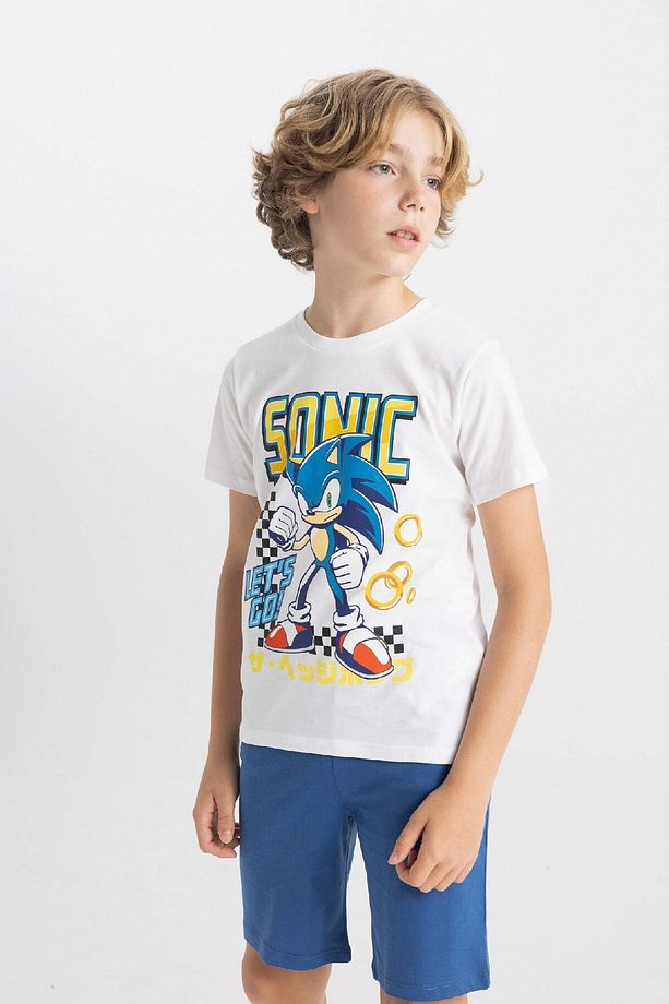 Erkek Çocuk Sonic the Hedgehog Kısa Kollu Şortlu Pijama Takımı C5508A824SM - 3