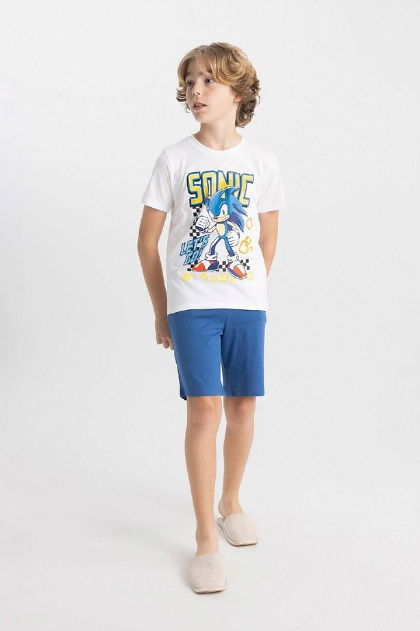 Erkek Çocuk Sonic the Hedgehog Kısa Kollu Şortlu Pijama Takımı C5508A824SM - 2