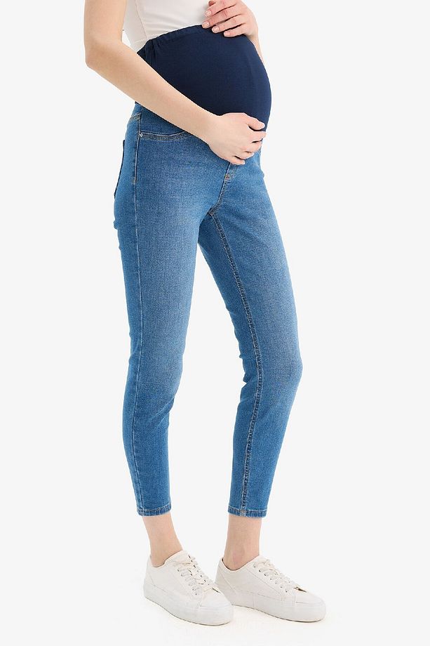 Skinny Fit Yırtık Detaylı Yüksek Bel Düz Paça Uzun Hamile Pantolon X2068AZ24SP - 6