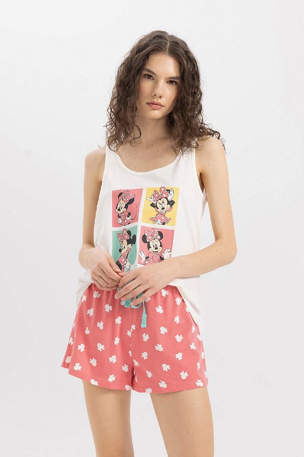 Pijama Takım Disney Mickey & Minnie Atlet Beli Lastikli Şort-fall In Love B8740ax24sm - 3