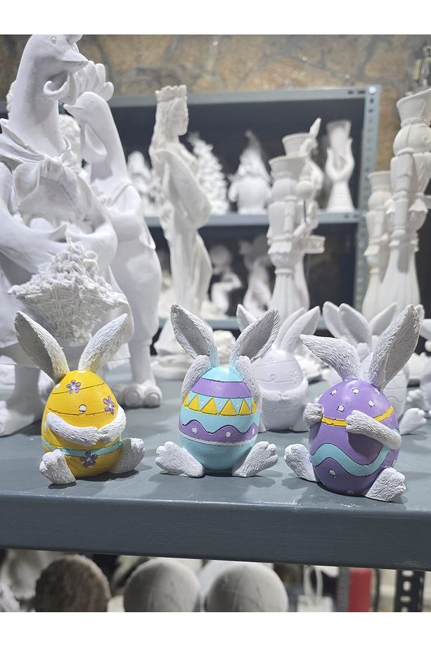 Paskalya Yumurta Tavşan Biblo Seti, Görmedim Duymadım Bilmiyorum Tavşan Biblo, Easter Egg - 1