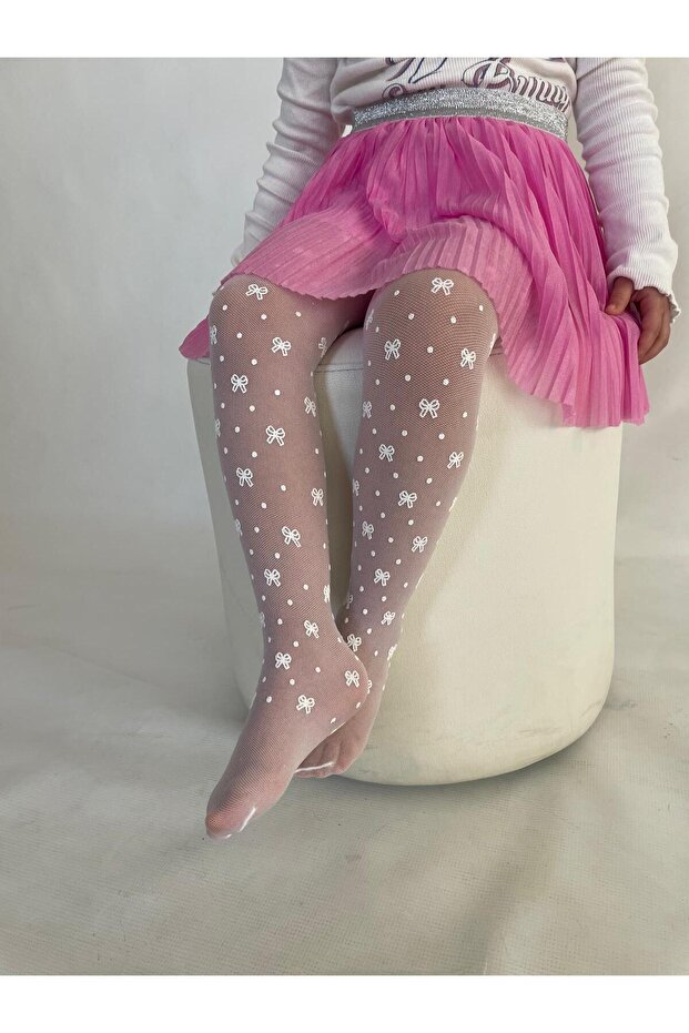 Bow Children's Tights White