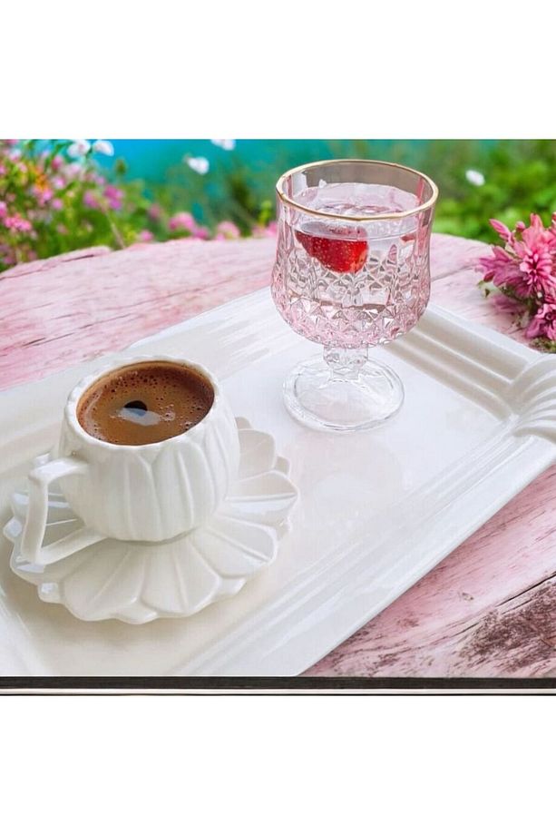 6 Kişilik Papatya Kahve Fincan Seti Fincan Takımı 90 Ml - 2