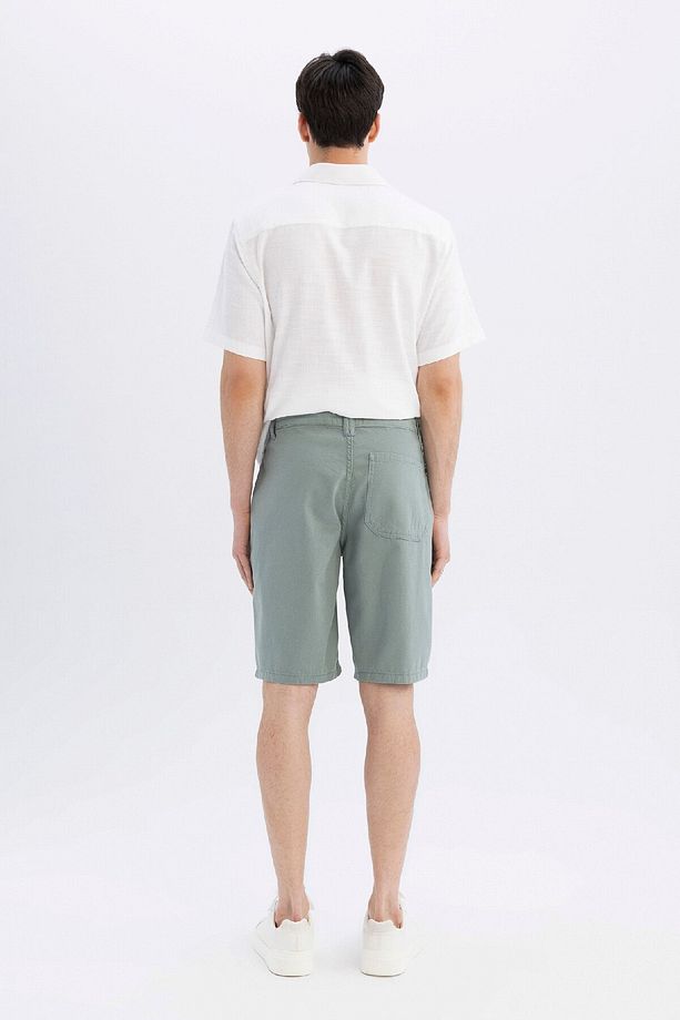Regular Fit Düz Paça Gabardin Bermuda Şort C5397ax24sm - 6