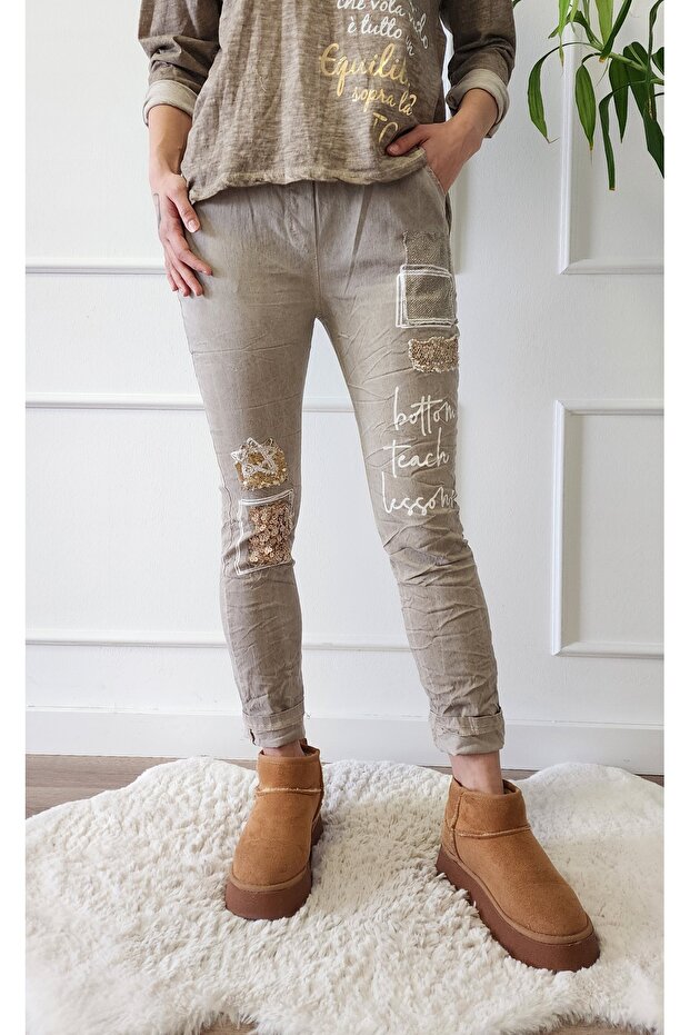 Sequined Imported Trousers - 4