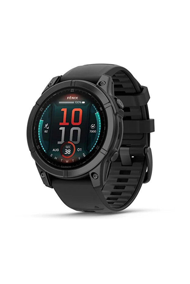 FENIX E - 47 MM, AMOLED SLATE GRAY STEEL WITH BLACK SILICONE BAND