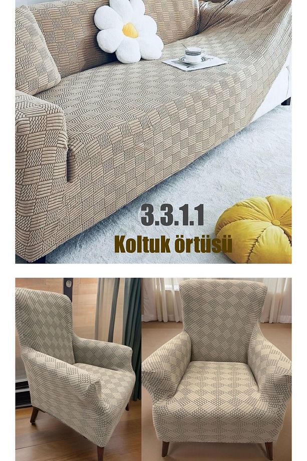 Koltuk örtüsü takımı 3.3.1.1 koltuk kılıfı lastikli esnek - 1