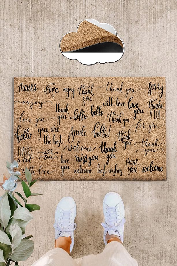 Coco Language 40x60 Cm Kıl Paspas, Iç Ve Dış Kapı Paspası - 1