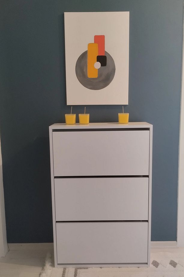 Düşer Kapak Ayakkabılık Kapı Önü & Dış Mekan Duvara Monte 3 Bölmeli 6 Raflı Rampalı 110 x74 cm - 4