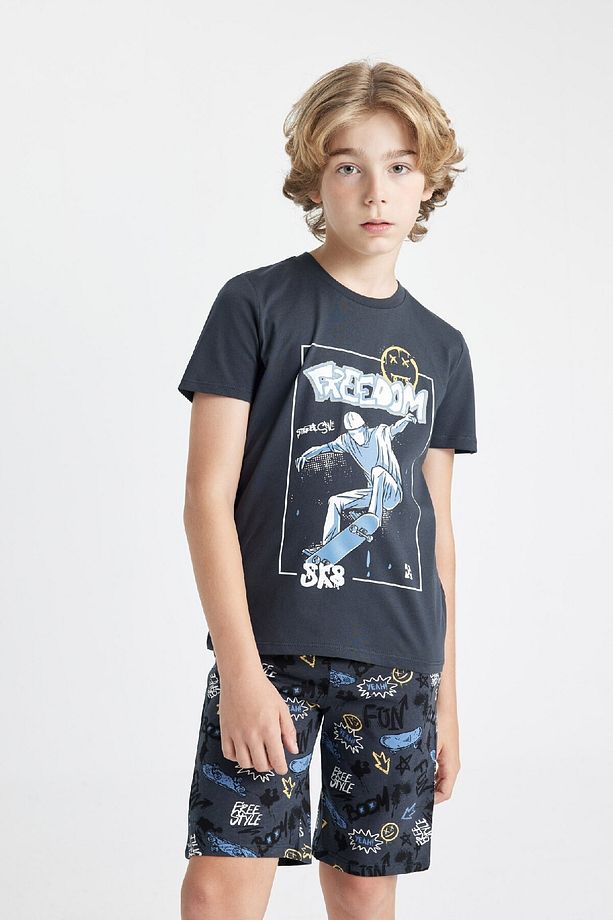 Erkek Çocuk Pijama Takımı Baskılı Kısa Kollu Üst Şort C7910a824sm - 3
