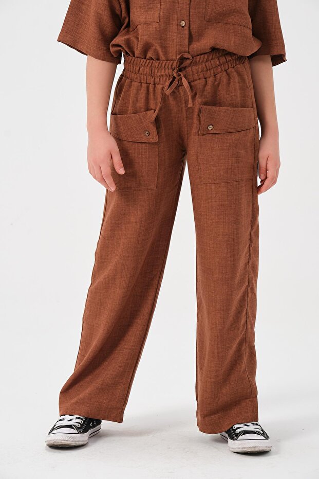 Genç Kız Çocuk Cep Detaylı Pantolon - 2