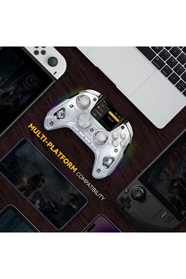 Manba One Kablosuz Gamepad – 2” Ekran, Manyetik Stand, PC/Switch/Android/iOS Desteği - 6