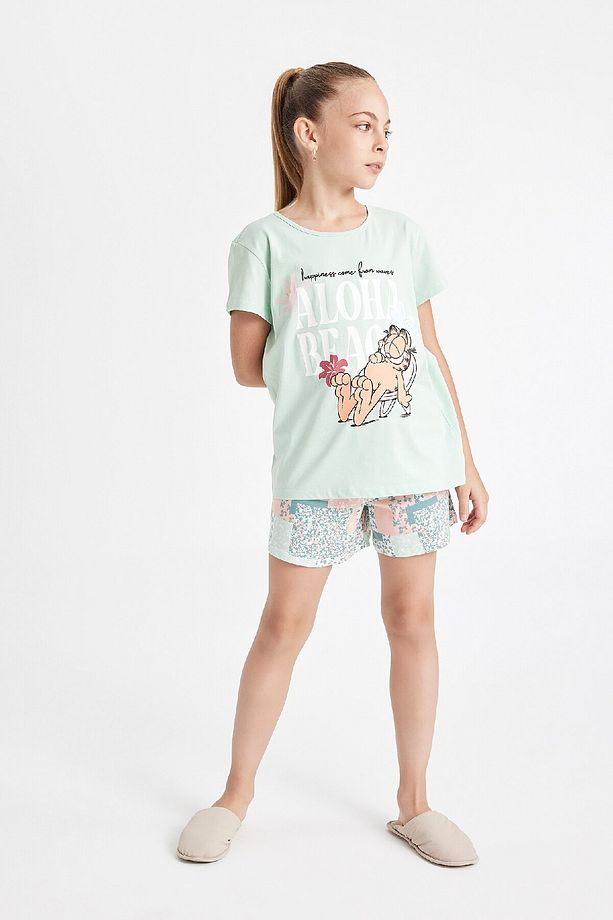 Kız Çocuk Garfield Pijama Takımı Kısa Kollu Üst Şort C8489a824sm - 1