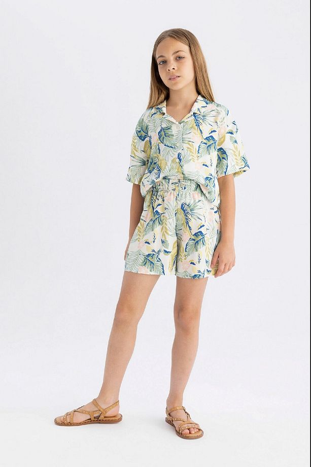 Kız Çocuk Pijama Takımı Standart Fit Desenli Kısa Kollu Üst Şort C8495a824sm - 2