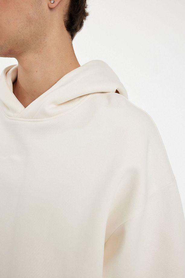 Oversize Geniş Kalıp Kapüşonlu Kanguru Cepli Basic Düz Sweatshirt A4331ax24au - 5