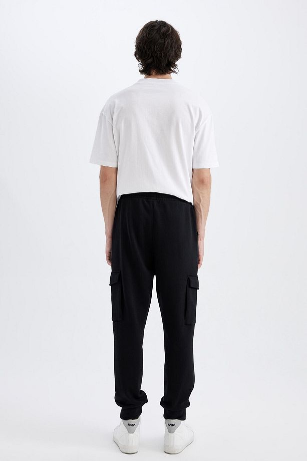 Regular Fit Jogger Eşofman Altı Kargo Cepli Basic Düz Beli Bağcıklı Lastikli Paça Y5533az24au - 8