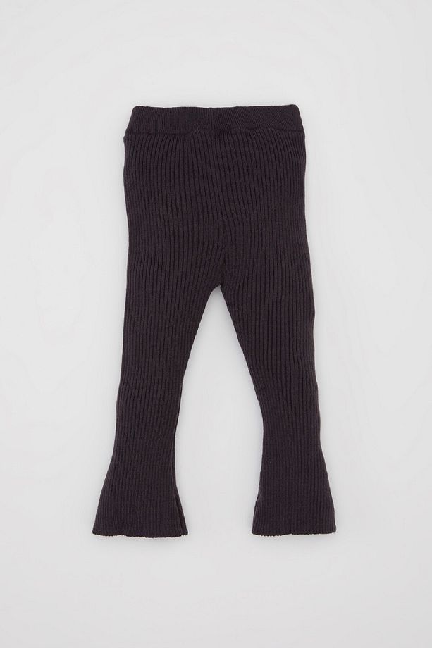 Kız Bebek Ispanyol Paça Fitilli Beli Lastikli Triko Basic Düz Tayt C8442a524wn - 4