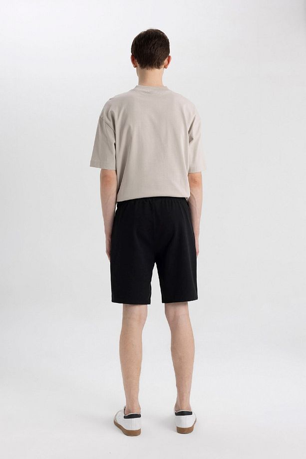 Slim Fit Dar Kesim Fermuar Cepli Basic Düz Şort B0799ax24sm - 6