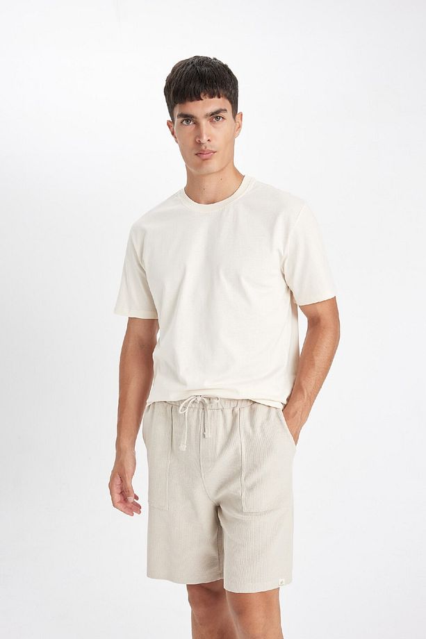 Slim Fit Dar Kesim Esnek Belli Basic Düz Şort B1382ax24sm - 3