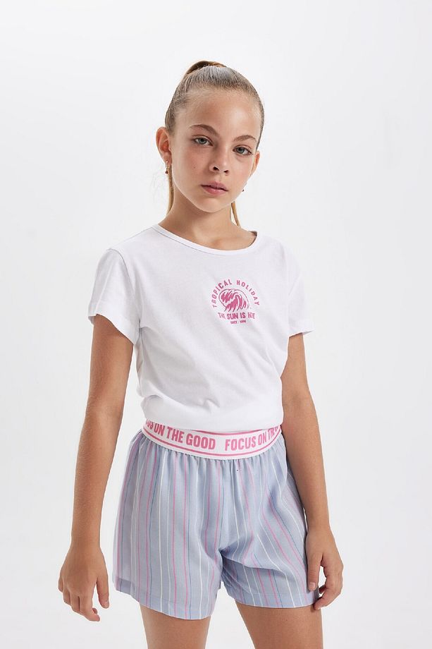 Kız Çocuk Pijama Takımı Baskılı Kısa Kollu Üst Şort C8501a824sm - 3