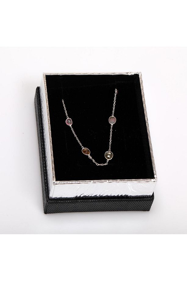 Kumaş Kaplı Kolye Kutusu – 8 x 10 x 4,5 cm - 4