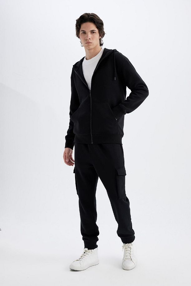 Regular Fit Jogger Eşofman Altı Kargo Cepli Basic Düz Beli Bağcıklı Lastikli Paça Y5533az24au - 5