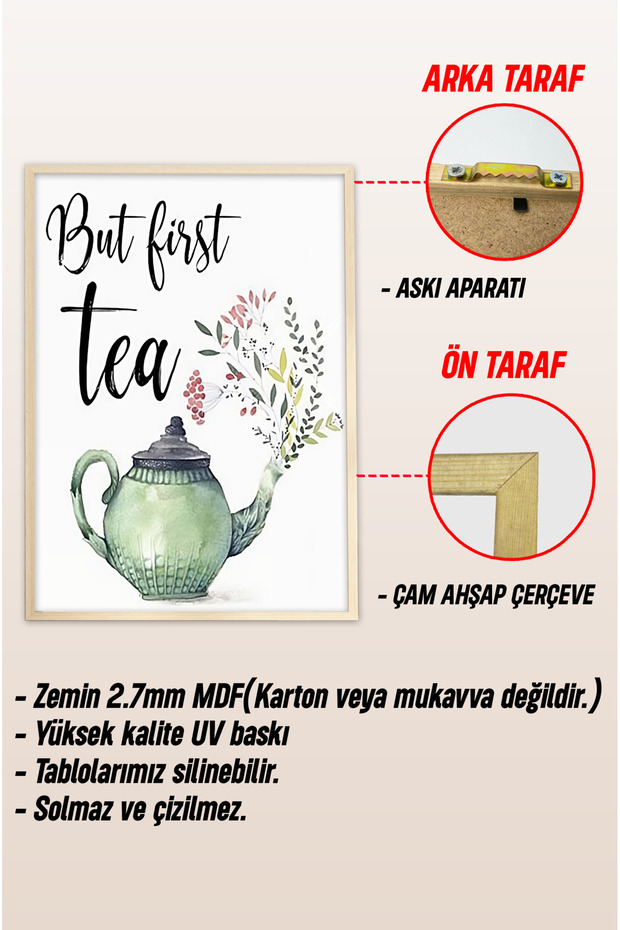 Ahşap Çerçeveli Mdf Tek Tablo Mutfak Dekoru 12 Çeşit (KENDİ TABLO SETİNİZİ OLUŞTURACAĞINIZ LİSTE) - 4