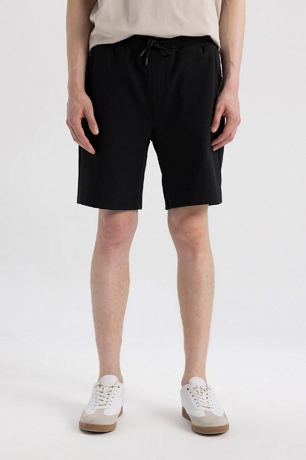 Slim Fit Dar Kesim Fermuar Cepli Basic Düz Şort B0799ax24sm - 4