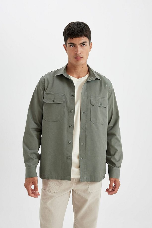 %100 Pamuk Regular Fit Basic Düz Uzun Kollu Gömlek D1060ax24au - 4