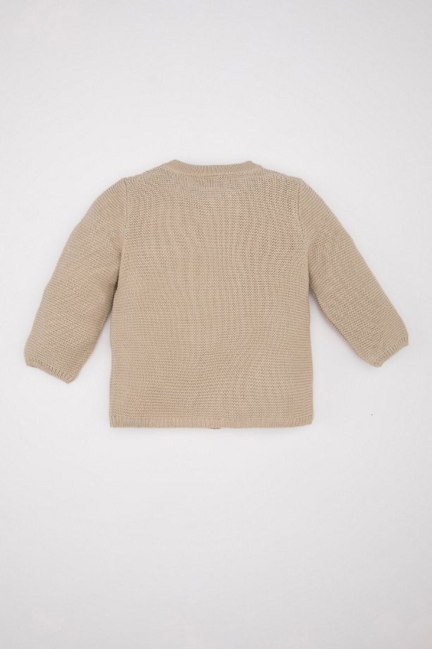 Kız Bebek Düğmeli Basic Düz Uzun Kollu Triko Hırka C9769A524WN - 5